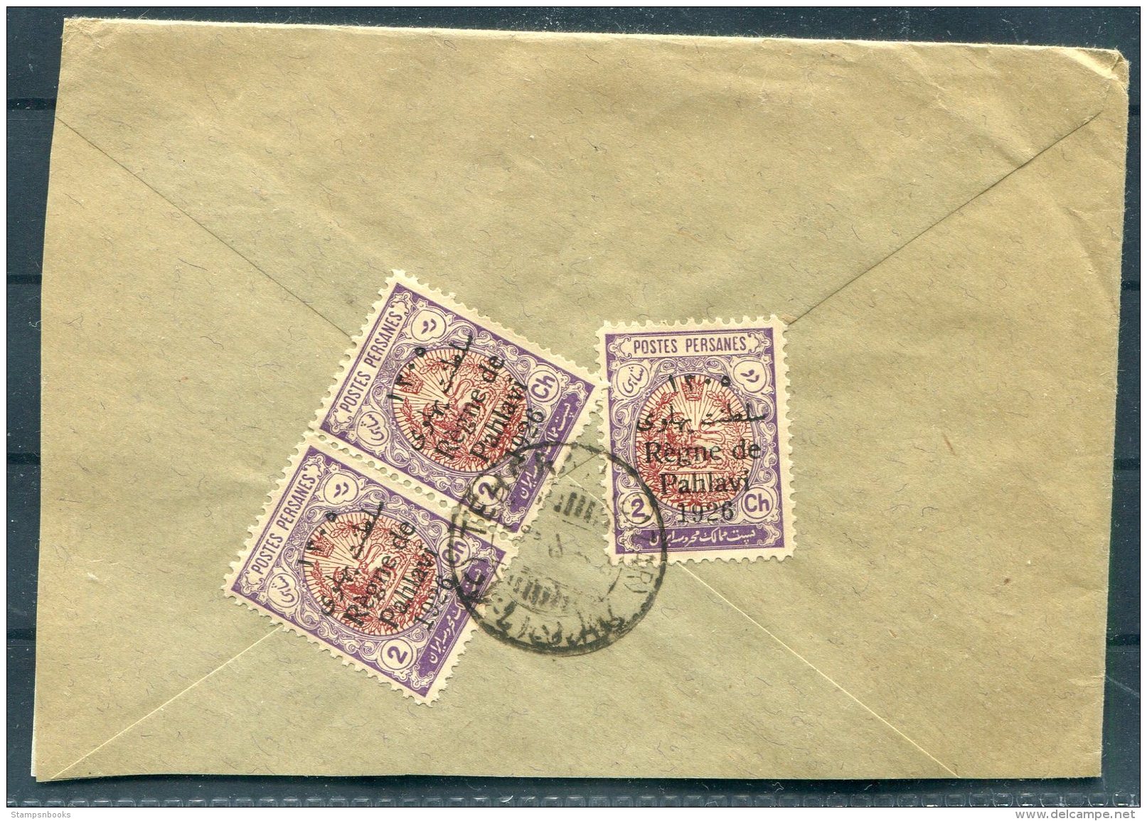 1926 Persia Iran Pahlavi Overprints, Large Part Cover + Letter - Iran