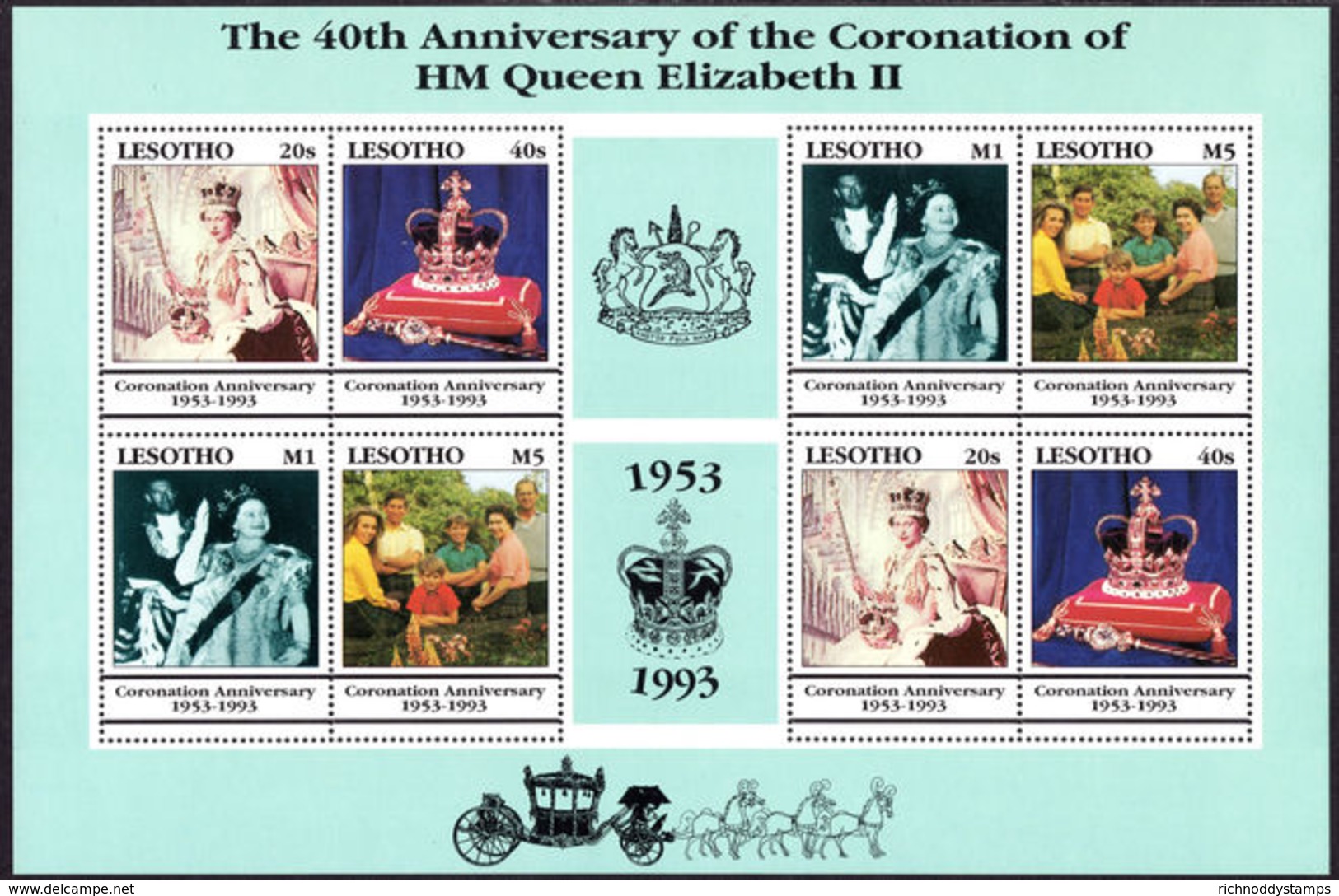 Lesotho 1993 Coronation Anniversary Sheetlet Unmounted Mint. - Lesotho (1966-...)