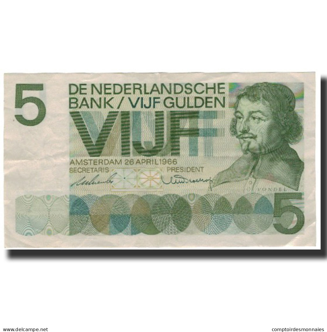 Billet, Pays-Bas, 5 Gulden, 1966-04-26, KM:90a, TTB+ - 5 Gulden