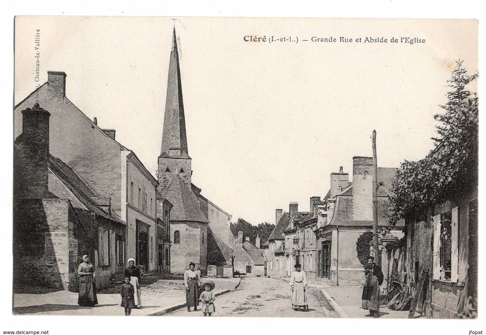 37 INDRE ET LOIRE - CLERE Grande Rue Et Abside De L'Eglise - Cléré-les-Pins