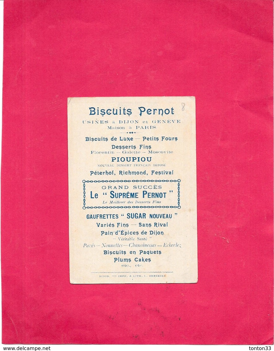 CHROMO BISCUIT PERNOT à DIJON - Usines à Dijon Et Genève - LE PIOUPIOU Nouveau Dessert Français - BARA1 - - Pernot