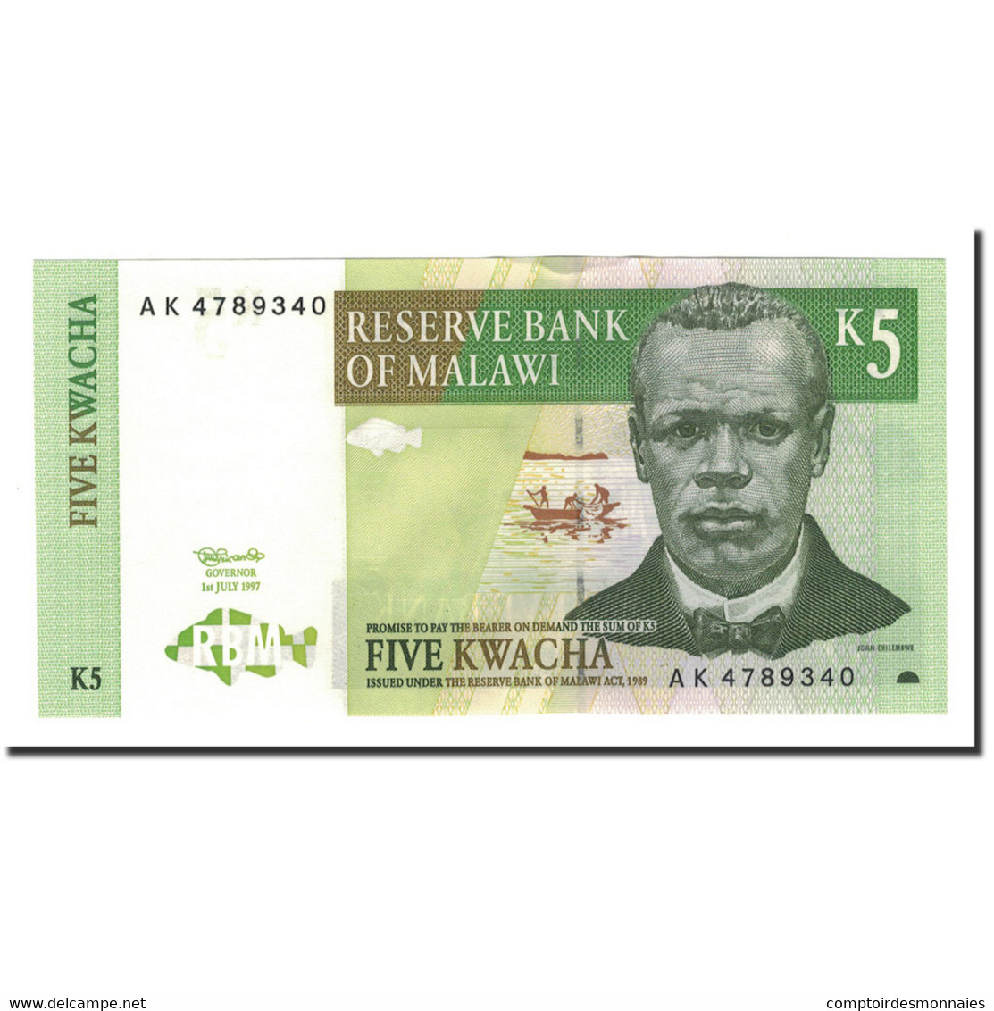 Billet, Malawi, 5 Kwacha, 1997, 1997-07-01, KM:36a, SPL - Malawi