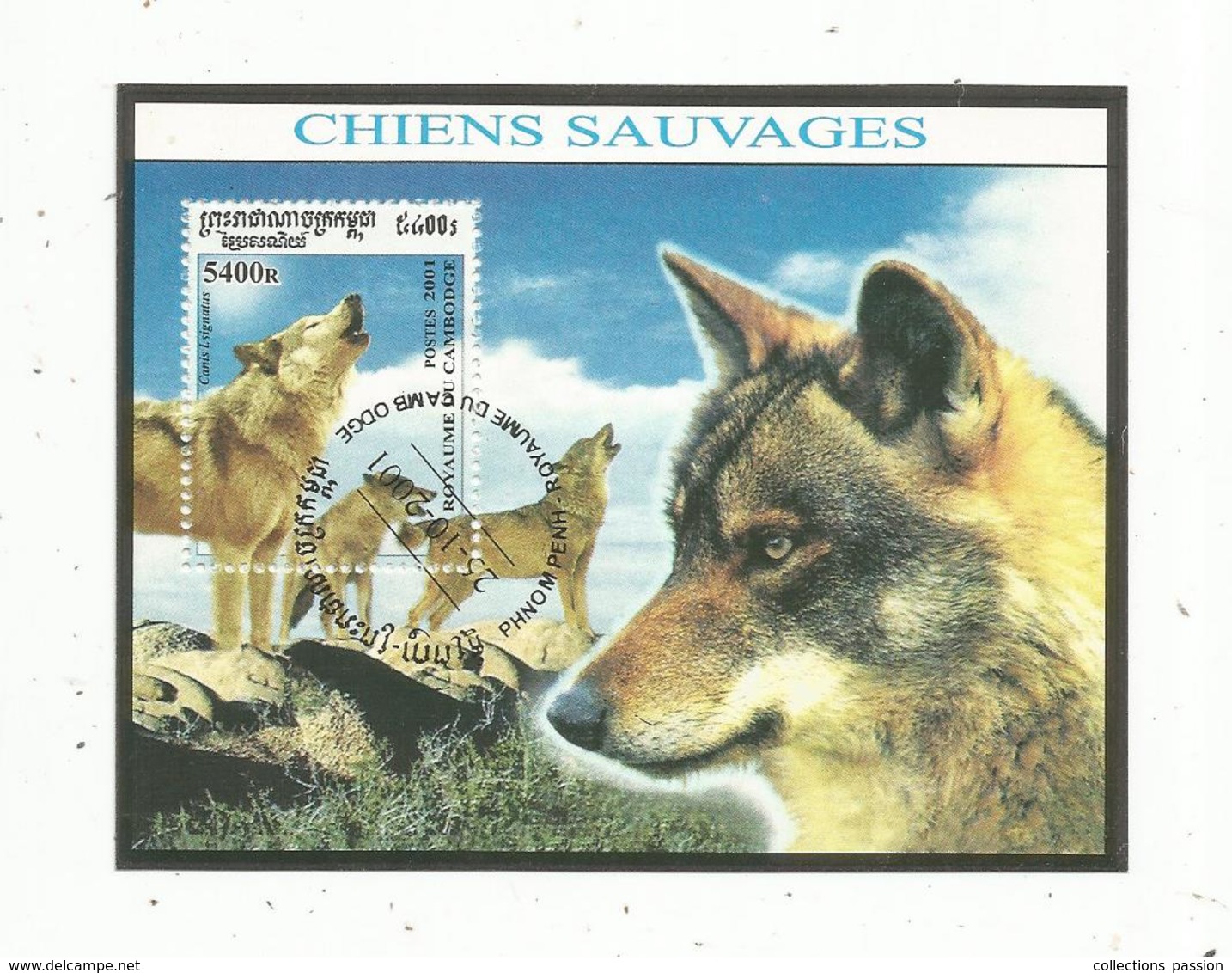 Bloc , CHIENS SAUVAGES , 2001 , CAMBODGE , Loup Ibérique , Canis Lupus Signatus - Honden