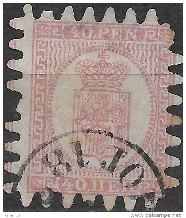 FINLAND 1866 Arms - 40p - Pink On Lilac FU - Used Stamps