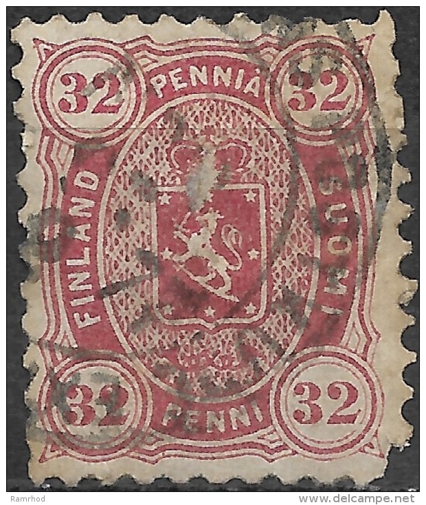 FINLAND 1875 Arms - 32p - Red FU - Used Stamps