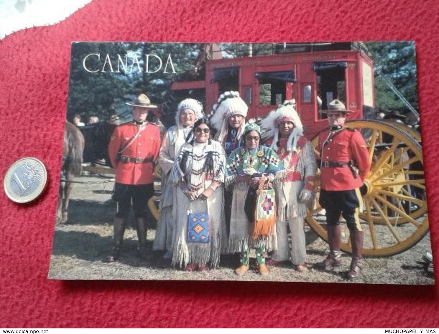 TARJETA POSTAL POST CARD CANADÁ MOUNTIES & INDIANS INDIOS Y POLICIAS MONTADAS ? POLICIA MONTADA ? CARTE POSTALE VER FOTO - Indios De América Del Norte