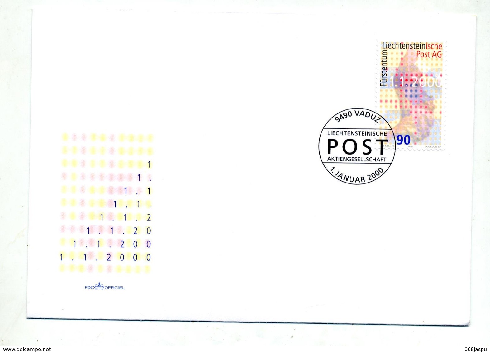 Lettre Cachet Vaduz Cachet 1 Janvier 2000 - Franking Machines (EMA)