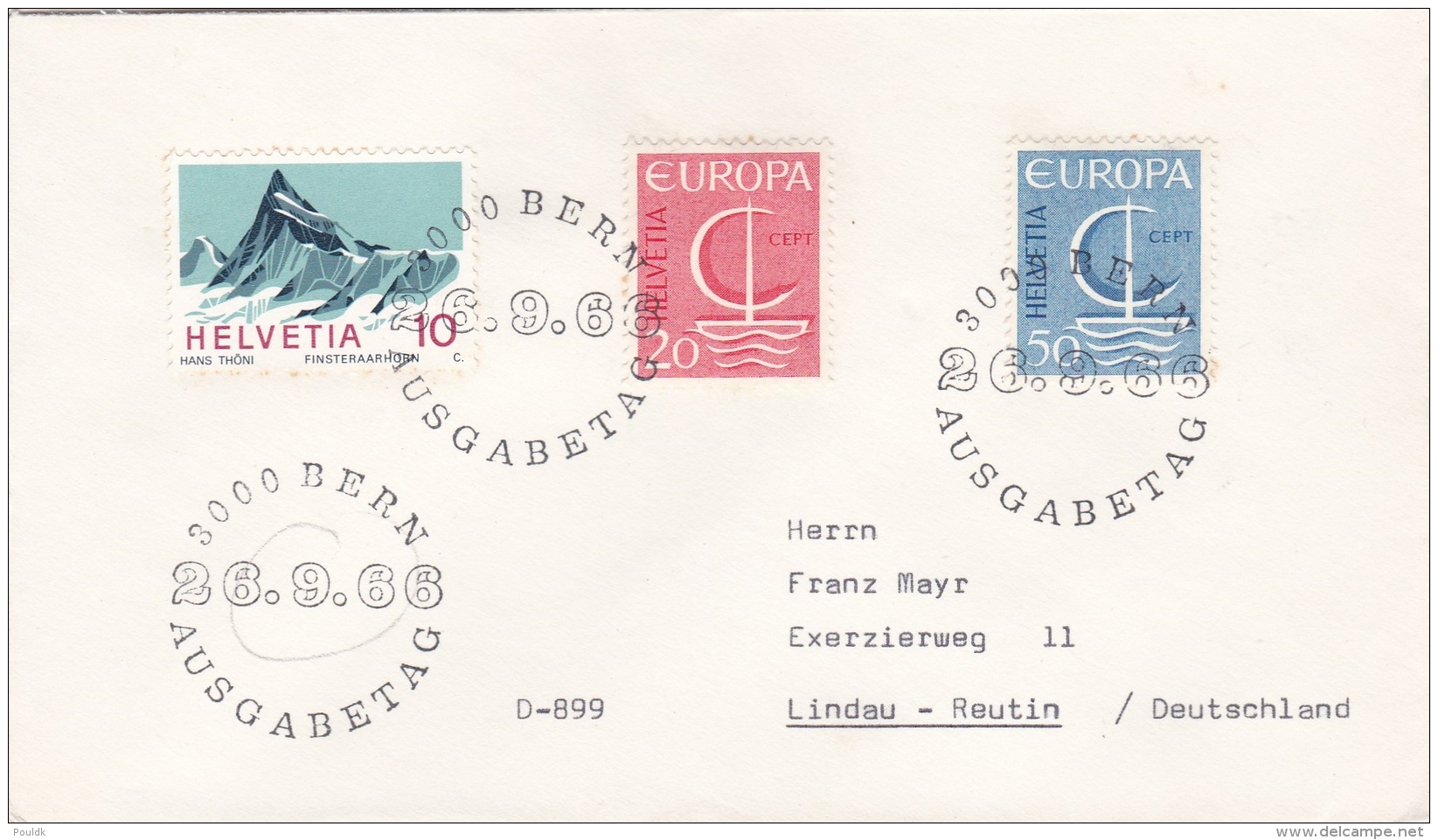 Switzerland FDC 1966 Europa CEPT (DD19-7) - 1966