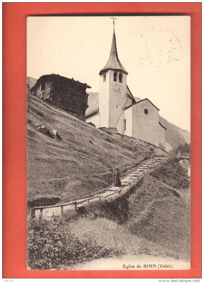 DA02-19  Goms Conches Eglise De Binn, Kirche. Gelaufen. Schmid Frères Hotel Ofenhorn - Binn