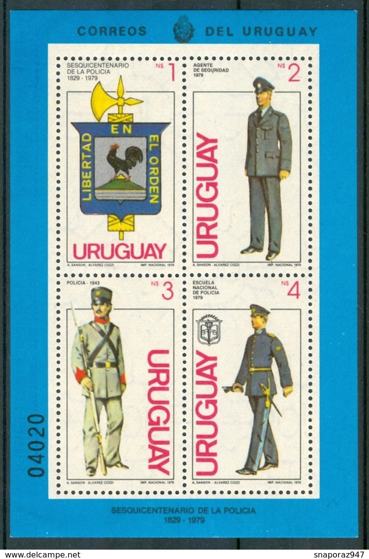 1979 Uruguay Police Uniformi Uniforms Uniformes Militari Military Armèe MNH** Ye4 - Polizia – Gendarmeria