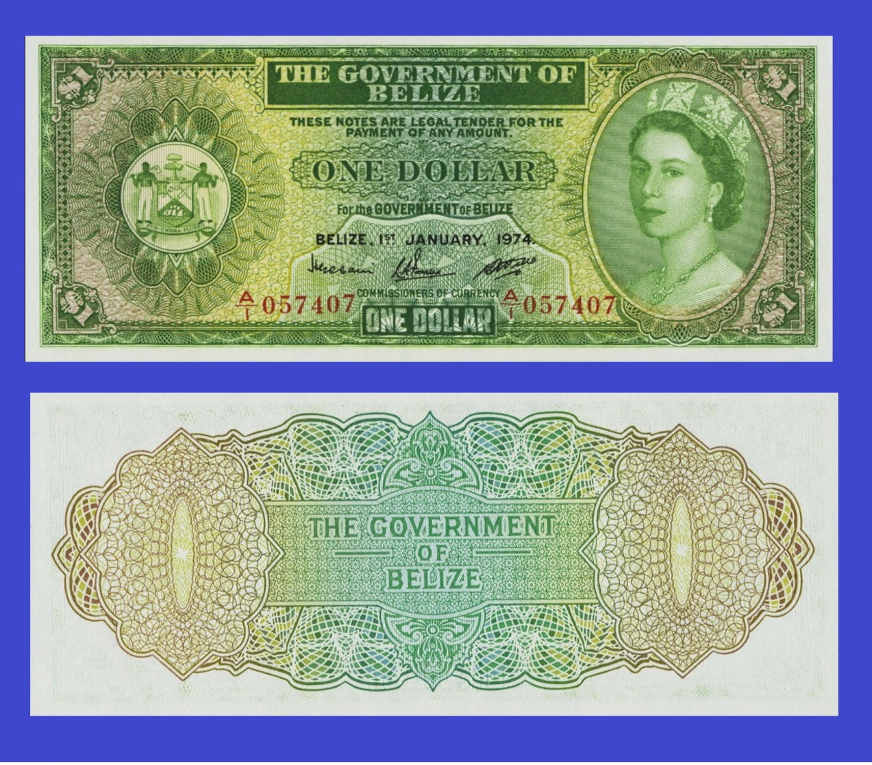 BELIZE 1 DOLLAR 1974   - Copy- Replica - Belize