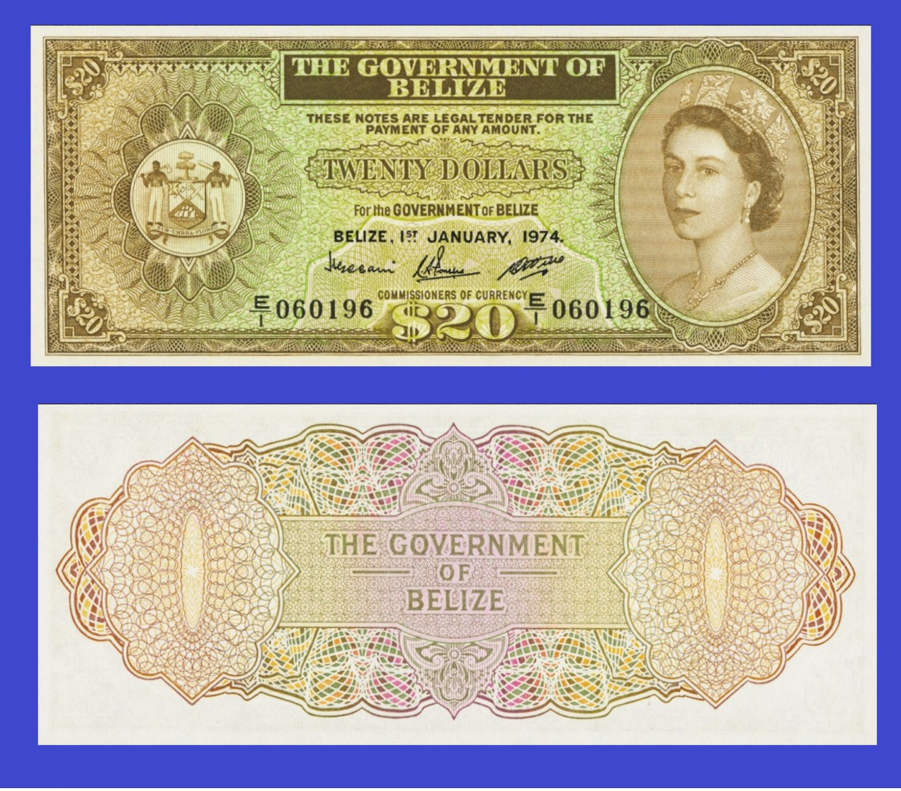 BELIZE 20 DOLLAR 1974   - Copy- Replica - Belize