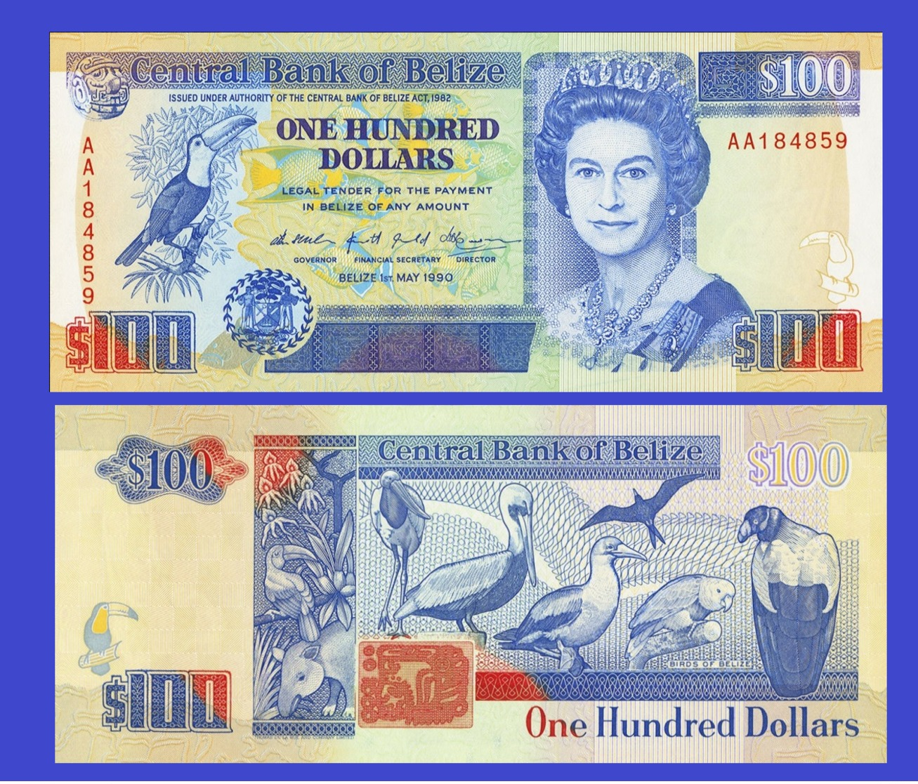 BELIZE 100 DOLLAR 1990   - Copy- Replica - Belize