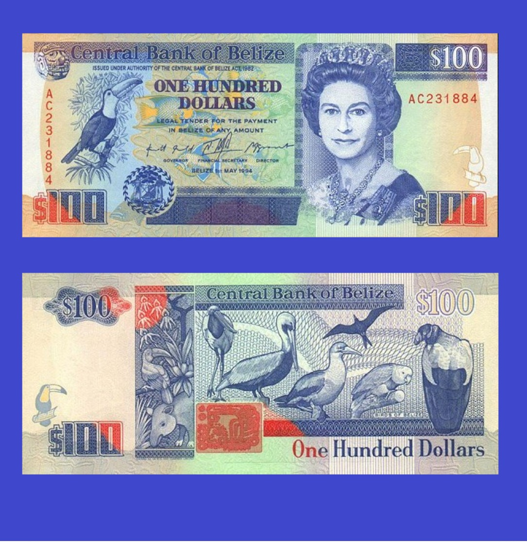 BELIZE 100 DOLLAR 1994   - Copy- Replica - Belize