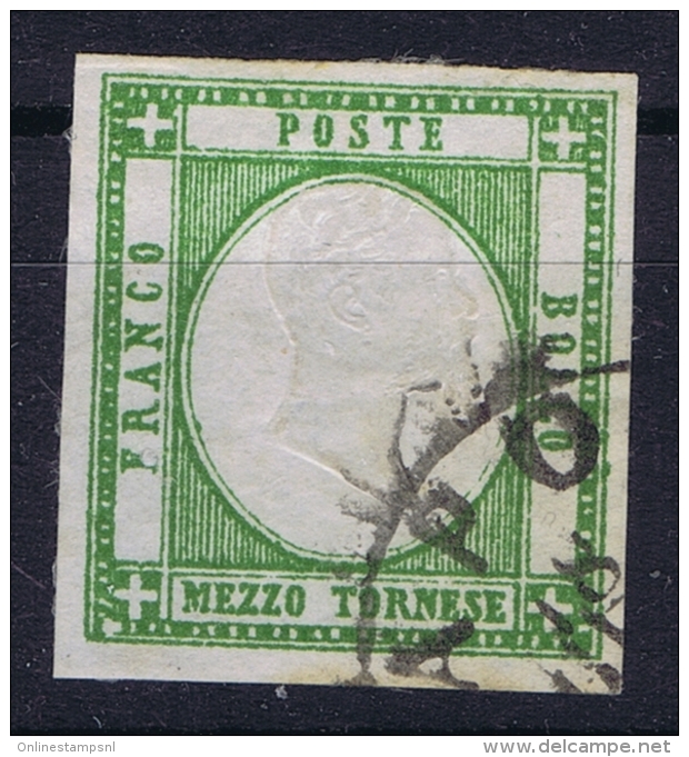 Napoli  Sa 17 D   Mi Nr 1 D  Smeraldo  With Wide BordersObl./Gestempelt/used  1861 - Neapel
