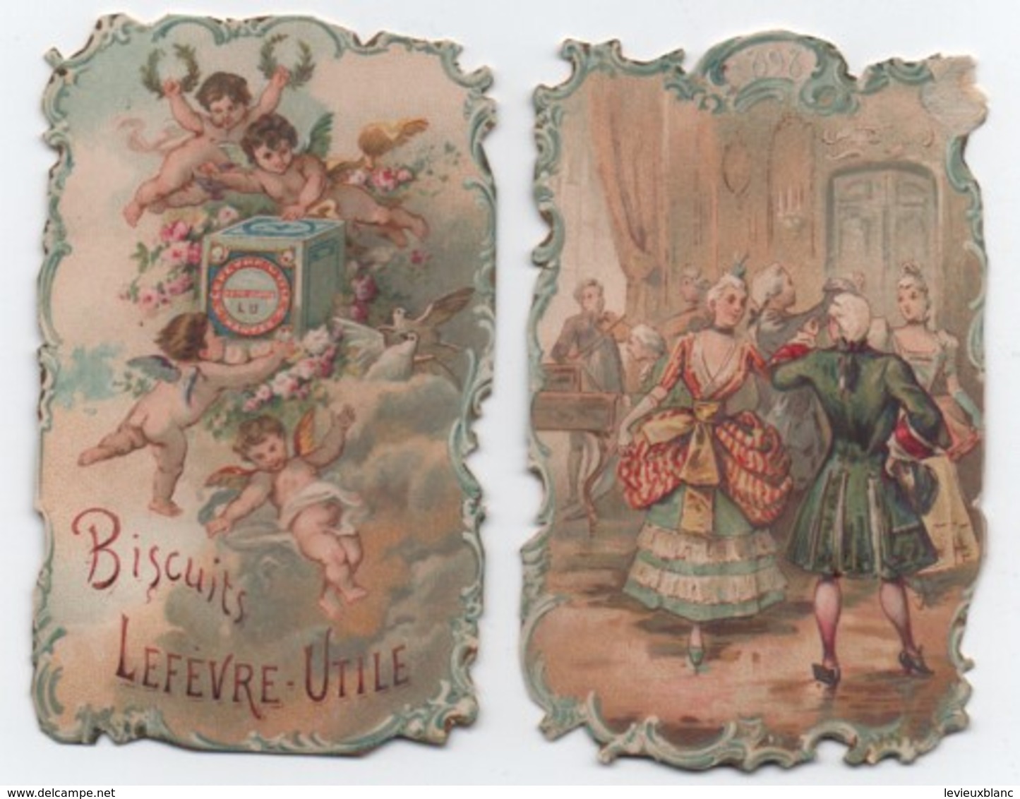 Petit Calendrier De Poche / Retaillé/ Biscuits LEFEVRE-UTILE/ Danses De Salon /1898        IMA494 - Autres & Non Classés