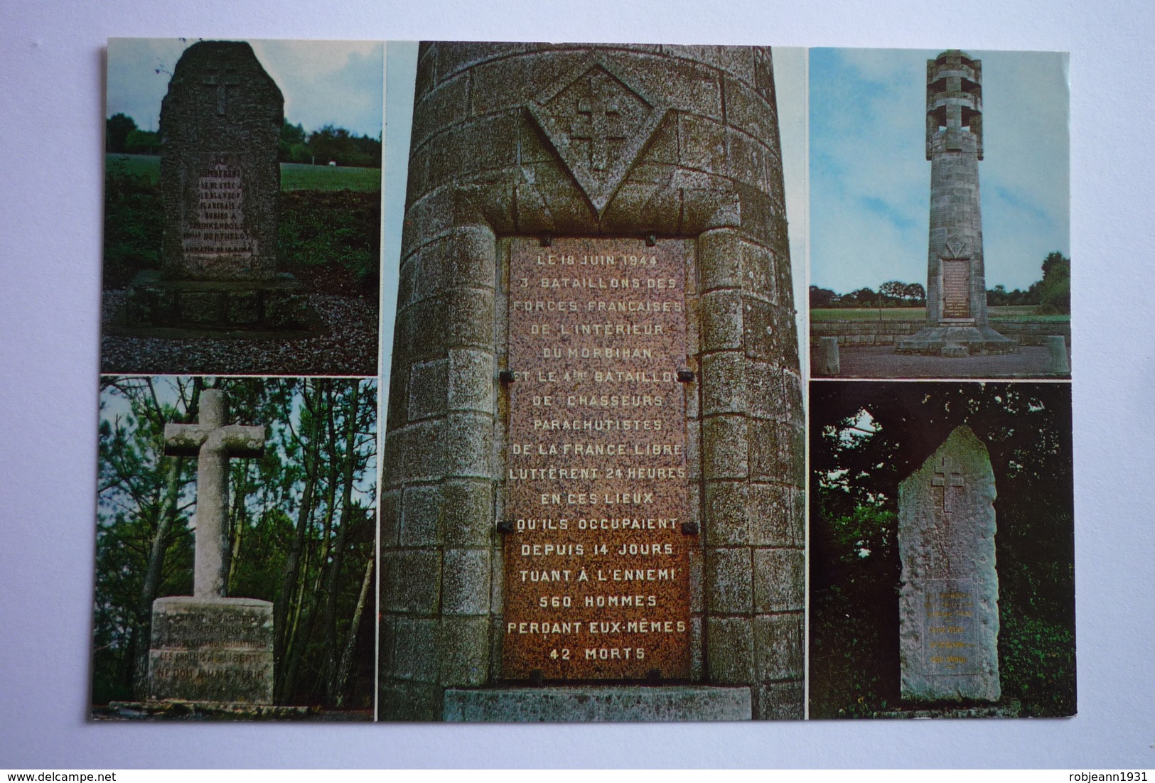 Saint Marcel (56) Au Centre Monument De La Nouette - A Droite Le Monument Du Bois Joly - Commemoratif - Sonstige & Ohne Zuordnung