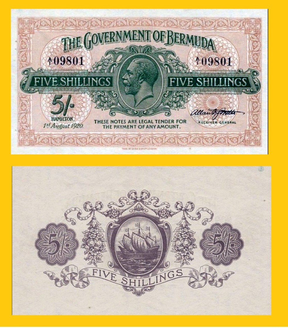 BERMUDA 5 SHILLINGS 1920 - Copy- Replica - Bermudas