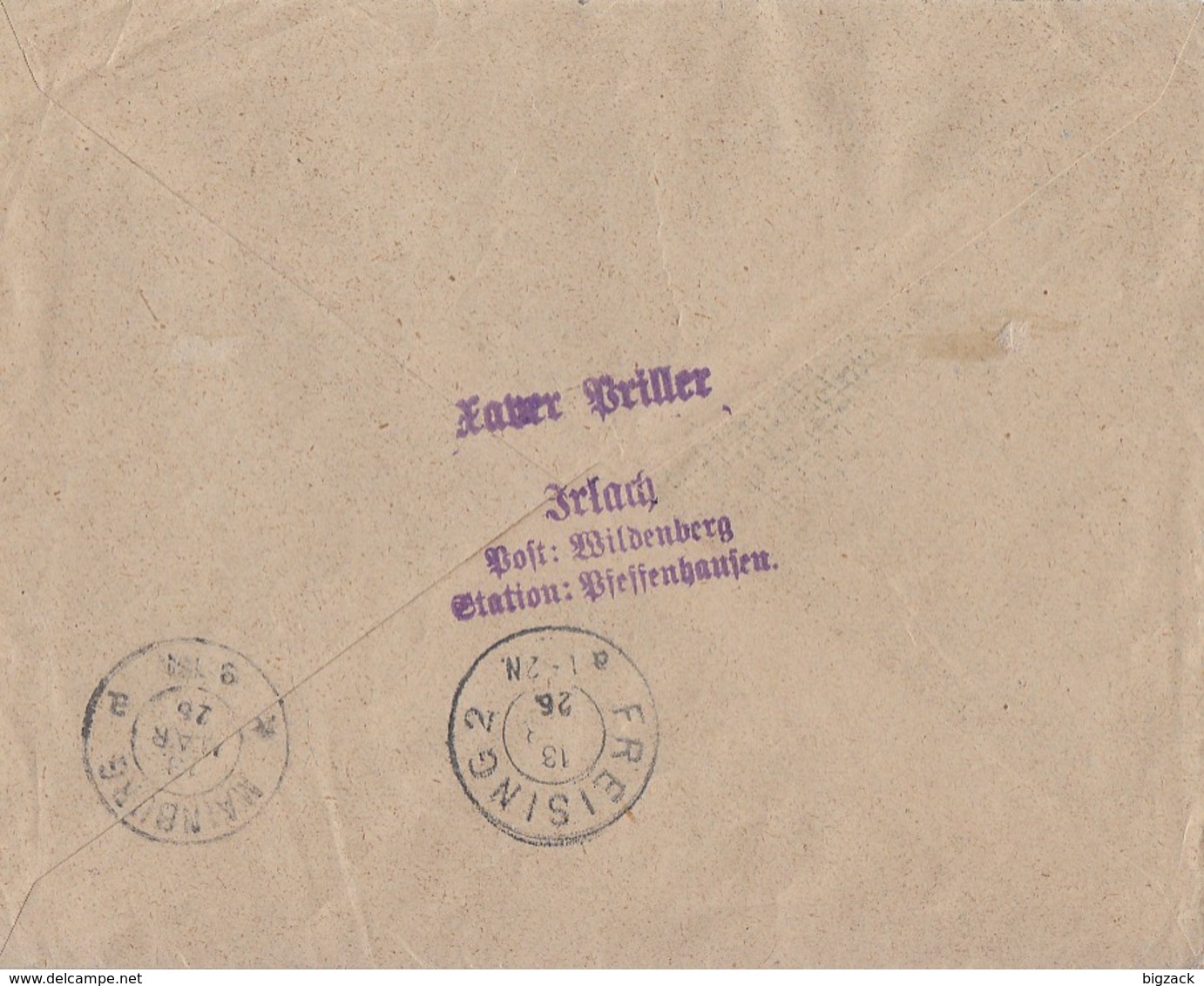 DR R-Brief Mif Minr.368,373,377 Wildenberg Gel. Nach Mainburg - Briefe U. Dokumente