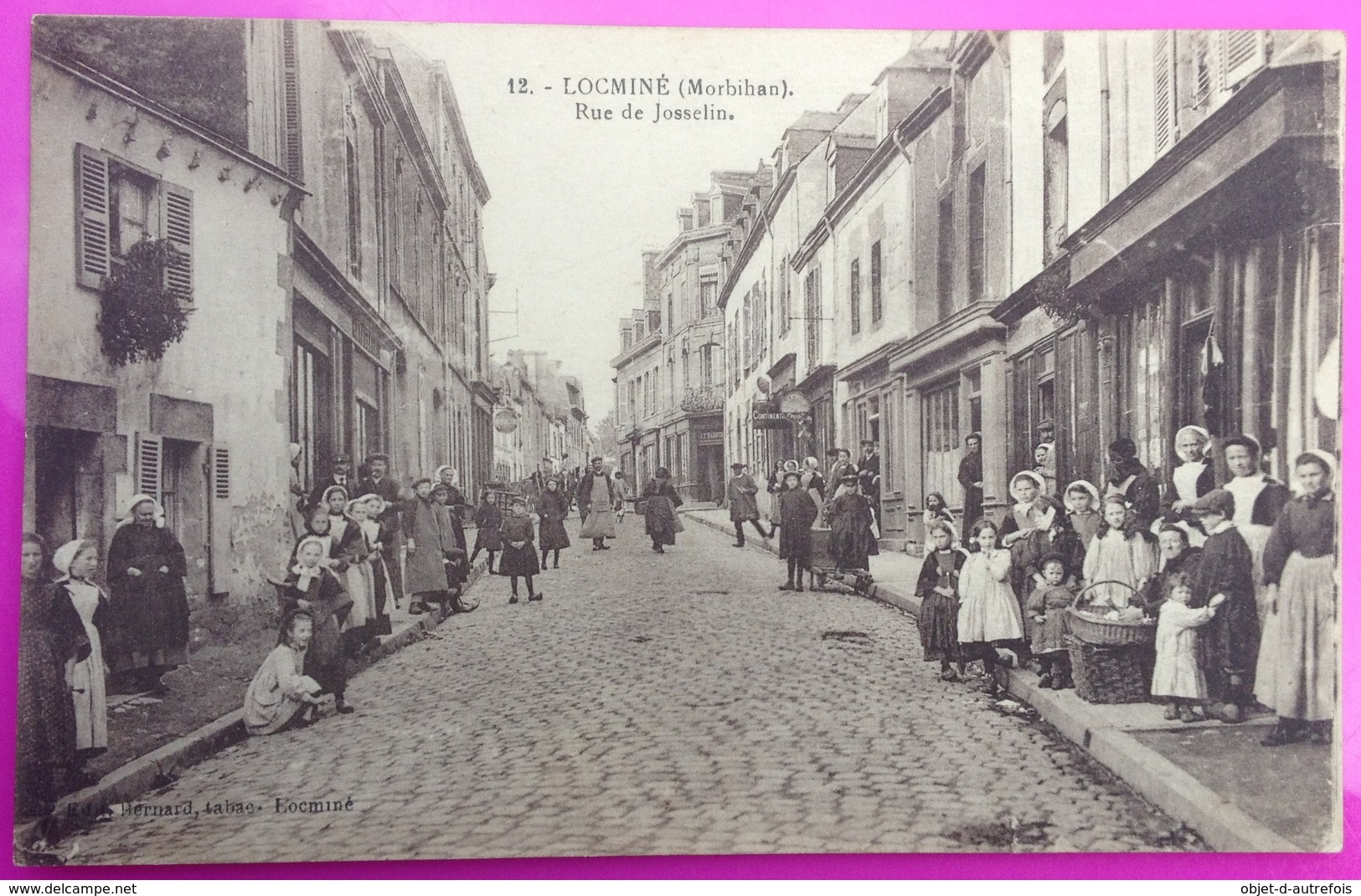 Cpa Locmine Rue De Josselin Carte Postale 56 Morbihan Rare Proche Plumelin Bignan Remungol Moreac Moustoir Ac - Locmine