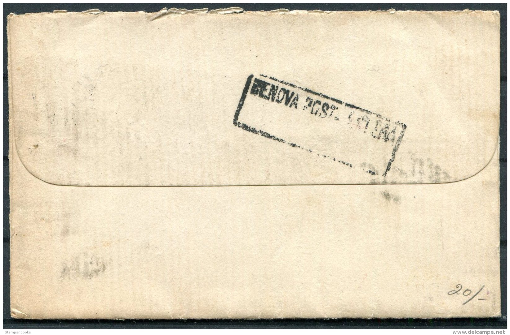 1918 Italy USA Ship Cover, Sailor Mail, US Navy Genova Genoa - Kansas - Marcophilia