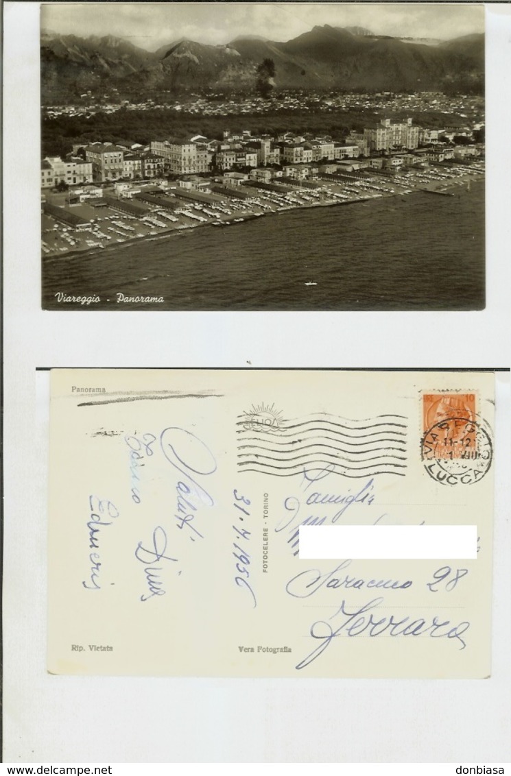 Viareggio (Lucca): Panorama. Cartolina FG B/n Lucido Vg 1956 - Viareggio