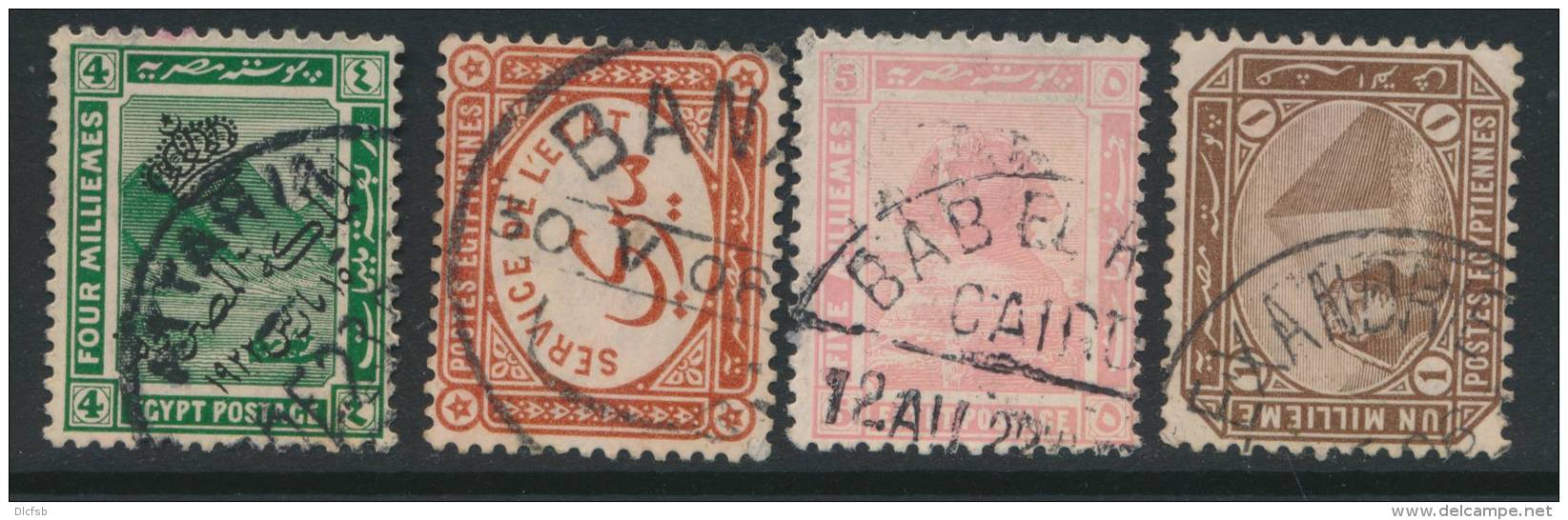 EGYPT, Postmarks ATTARIN, BANHA, BHAB EL KHALQ, ALEXANDRIA - 1915-1921 Brits Protectoraat