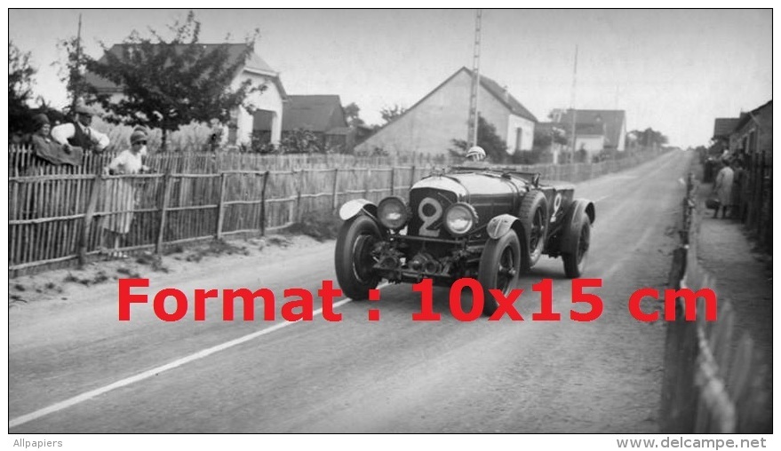 Reproduction D'une Photographie D'une Bentley N°2 De 1930 Aux 24H Du Mans - Other & Unclassified