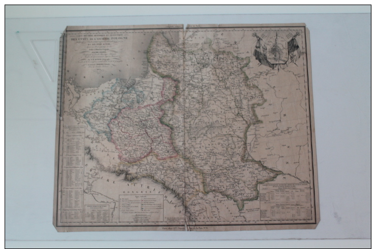 Carte Routière, Historique Et  Satistique Des états De Pologne 1831 - Cartes Géographiques