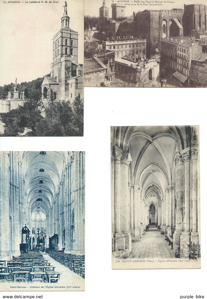 Lot 70 CPA CATHEDRALES principalement, quelques  Eglises En bon état  Intérieur, extérieur