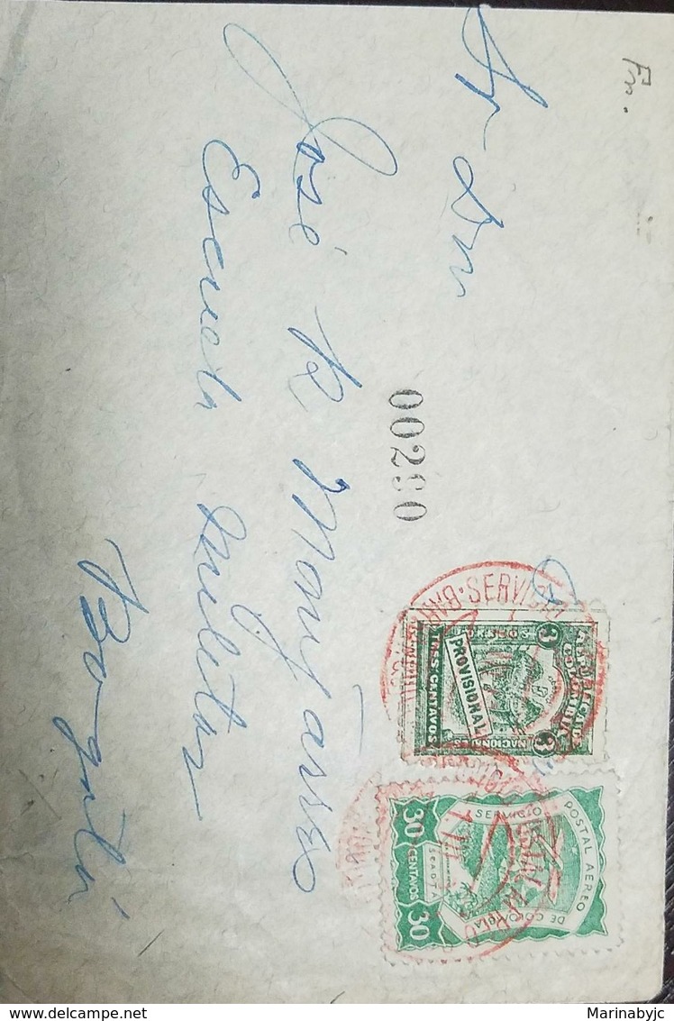 A) 1923 COLOMBIA, AIRMAIL, SCADTA BARRANQUILLA WITH A PROVISIONAL STAMP 3CTS, TO BOGOTA. - Colombia