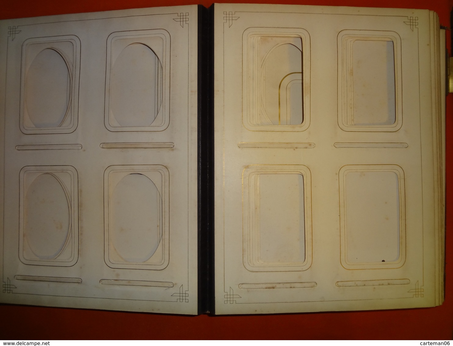 Album Photo vide, pour CDV et autres - Reliure cuire (pour restauration) - Format: 30 x 23 cm