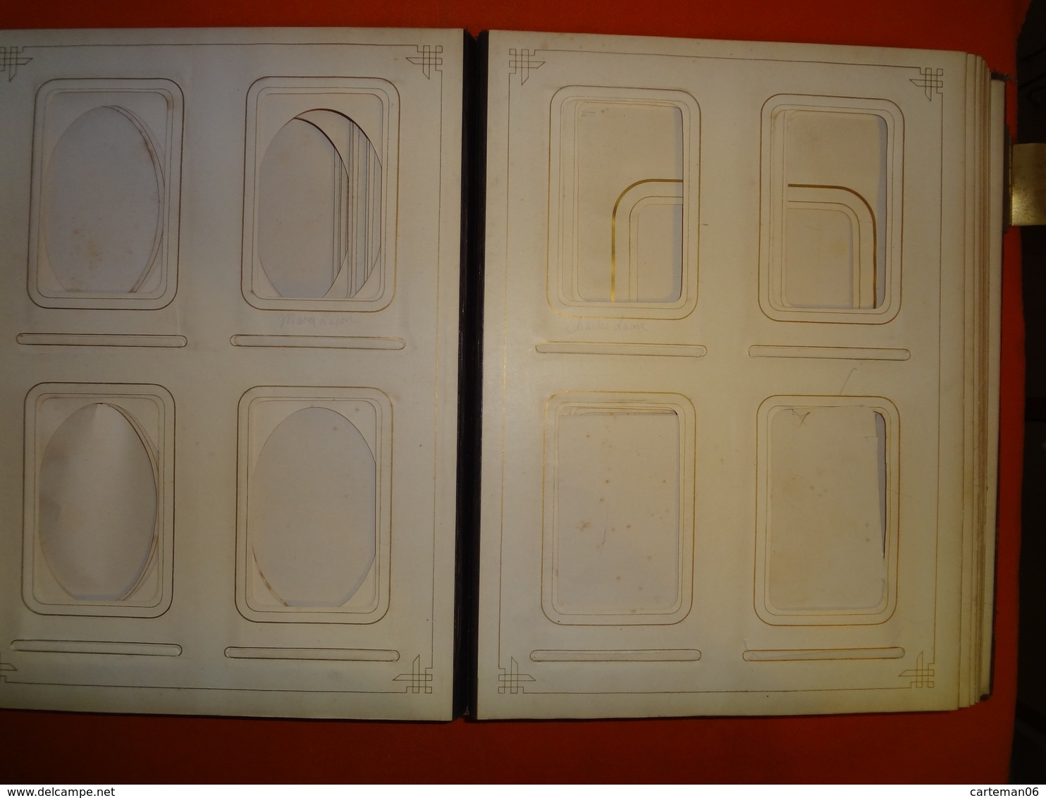 Album Photo vide, pour CDV et autres - Reliure cuire (pour restauration) - Format: 30 x 23 cm