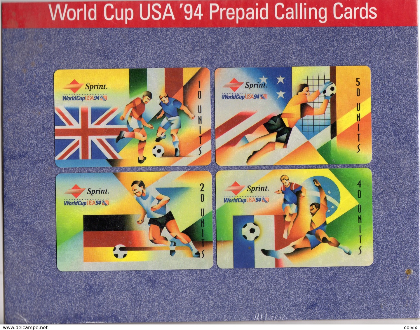 ETATS UNIS 4 CARTES SPRINT WORLD CUP USA 1994 Avec Encart Tirage 2500 Ex - Sprint