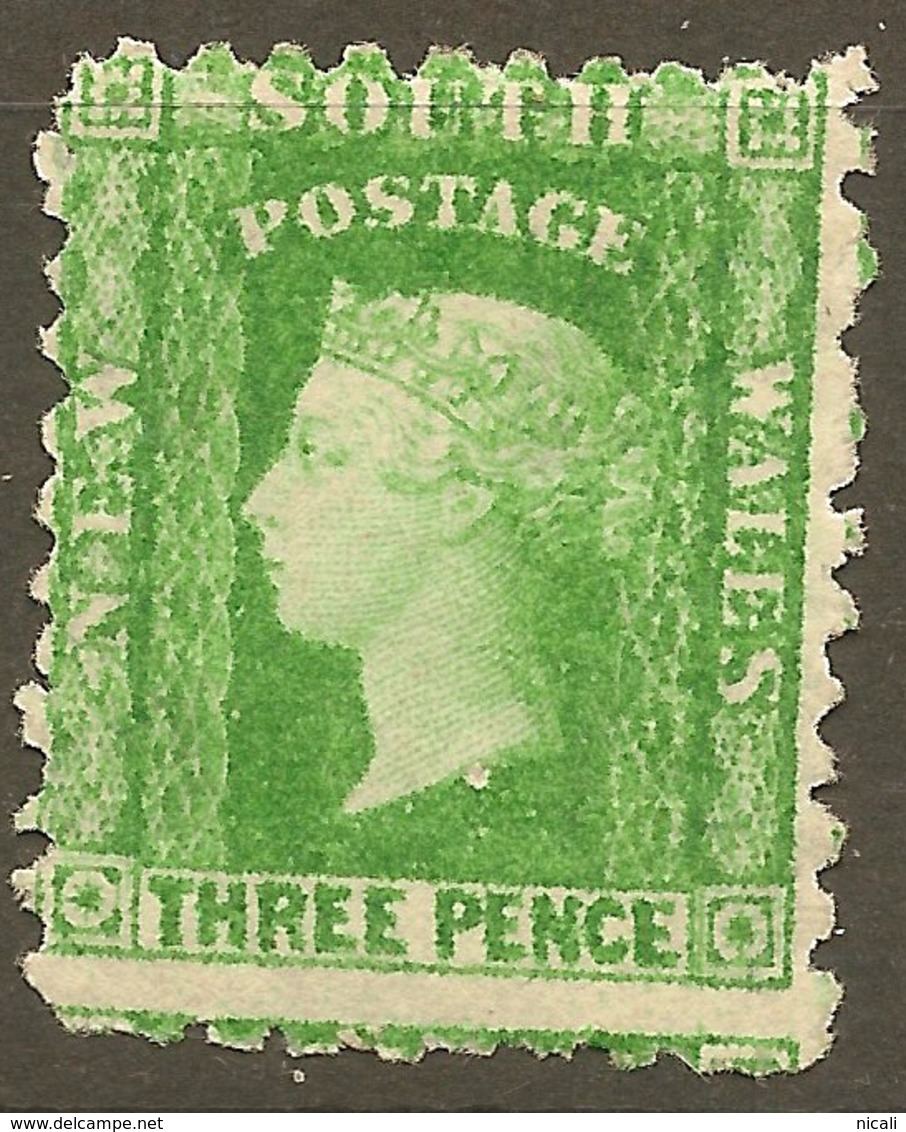 NSW 1882 3d Yellow-green P10 QV SG 226 HM #ALP163 - Ongebruikt