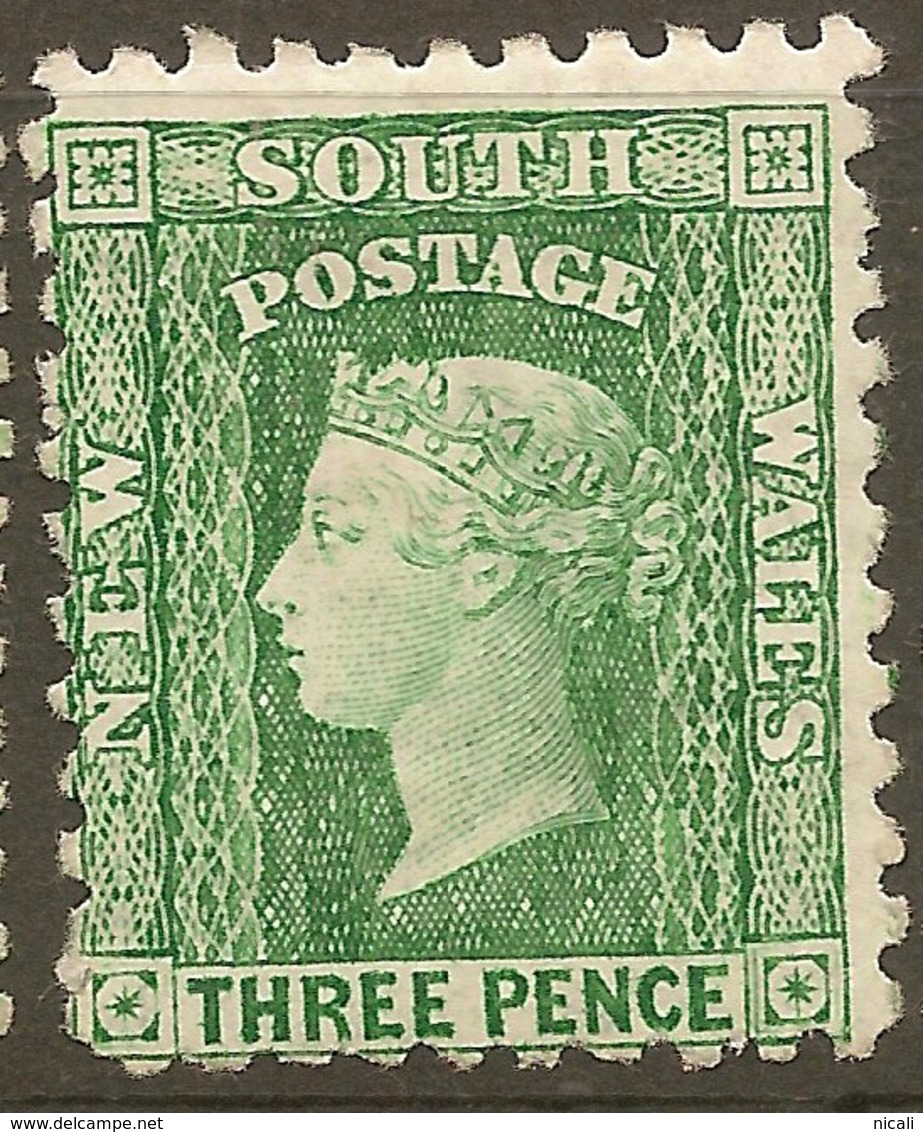 NSW 1882 3d Bluish Green P10 QV SG 227 HM #ALP216 - Mint Stamps