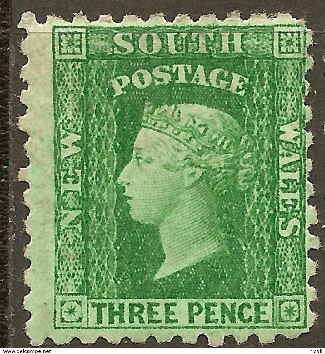 NSW 1882 3d Bluish Green P10 QV SG 227 HM #ALP211 - Mint Stamps