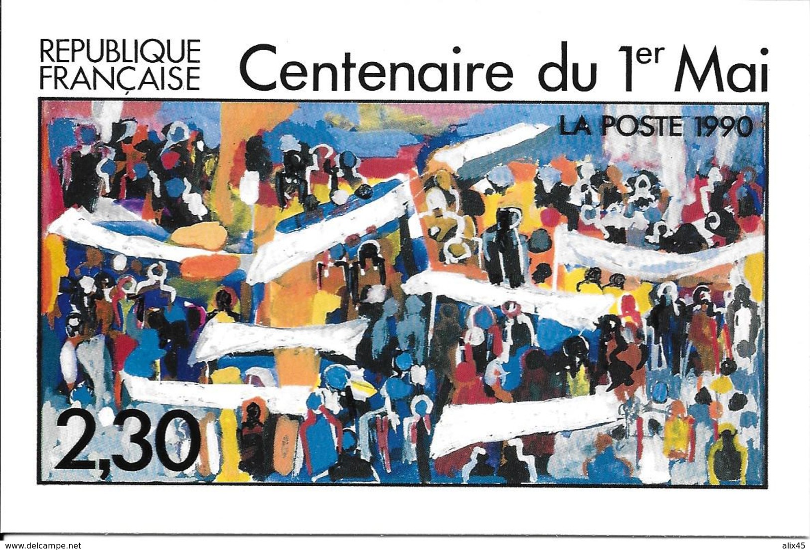 2644 -CENTENAIRE DU 1er MAI , Représenté Sur Carte Postale, émis Le 1er Mai 90 - Jean Maxime Relange - TB - Other & Unclassified