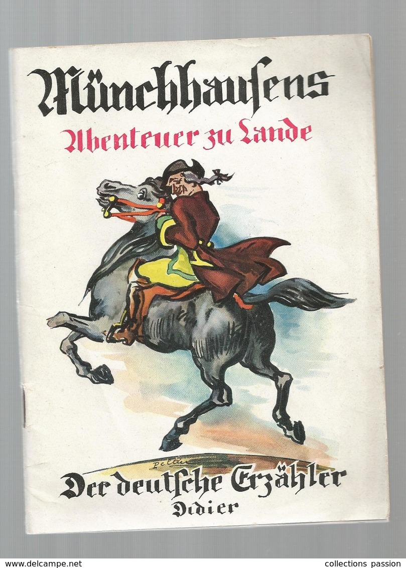 MÜNCHHAUSENS , Abenteuer Zu Lande ,46 Pages ,illustrations ,1961, Base Léxicale En Français , Frais Fr 2.85e - Schulbücher