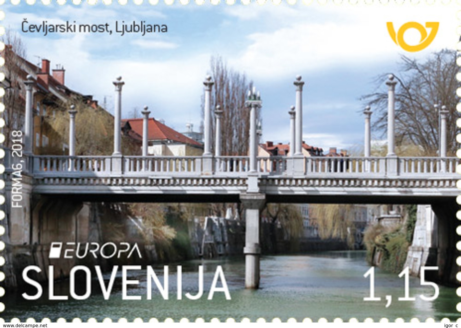 NEW EUROPA CEPT; Bridges, Brugge; Cobblers' Bridge In Ljubljana; Puch Bridge In Ptuj  MINT MNH ** 2 Scans - 2018