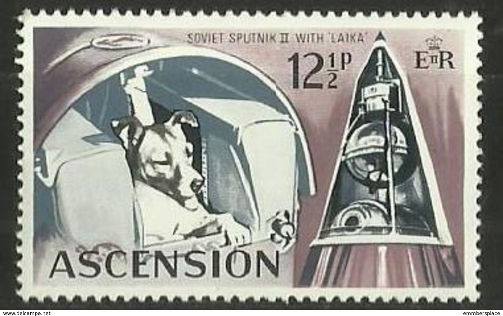 Ascension - 1971 Sputnik II & Laika 12.5p MNH **     SG 145   Sc 148 - Ascension