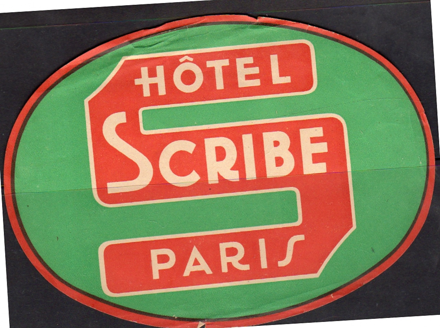 Hotel Scribe Paris Wine Sticker 17x12 Cm (damaged At Top)  ± 1920 (49-66) - Pubblicitari