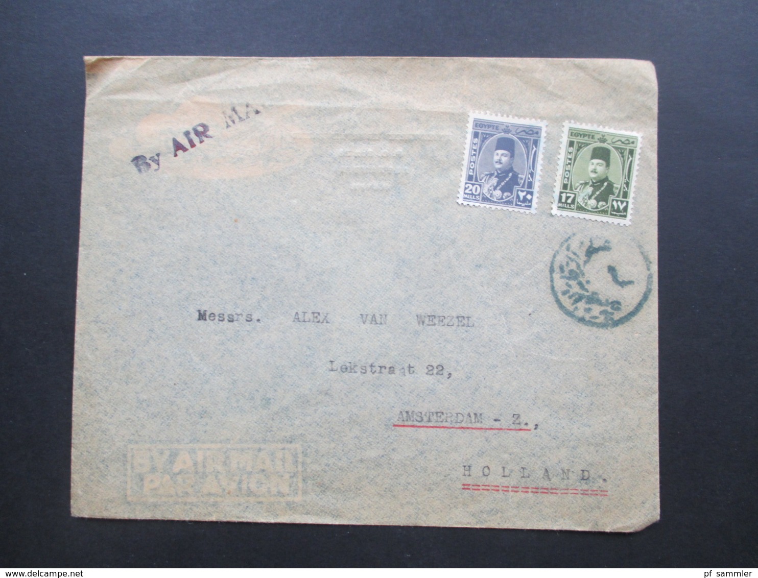 Ägypten Ca. 1930er Jahre Air Mail / Luftpost Nach Holland. Henry Brandes Alexandria - Covers & Documents