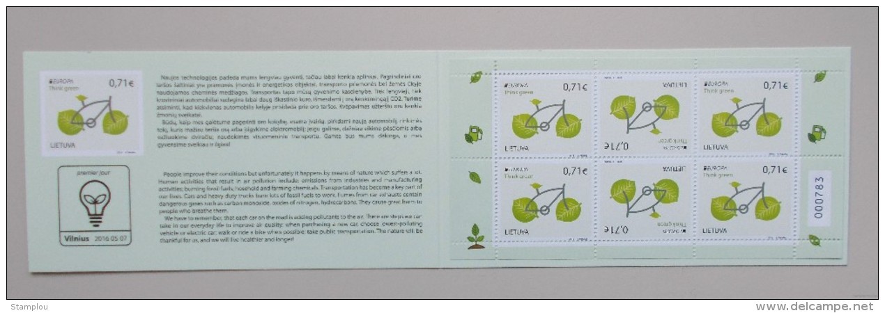 Litouwen-Lithuania Cept 2016 PF Booklet - 2016