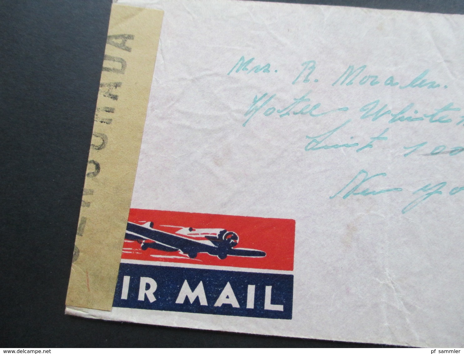 Zensurbeleg Nicaragua Air Mail / Luftpost Nach New York. Censurada. Marken Mit Aufdruck! - Nicaragua