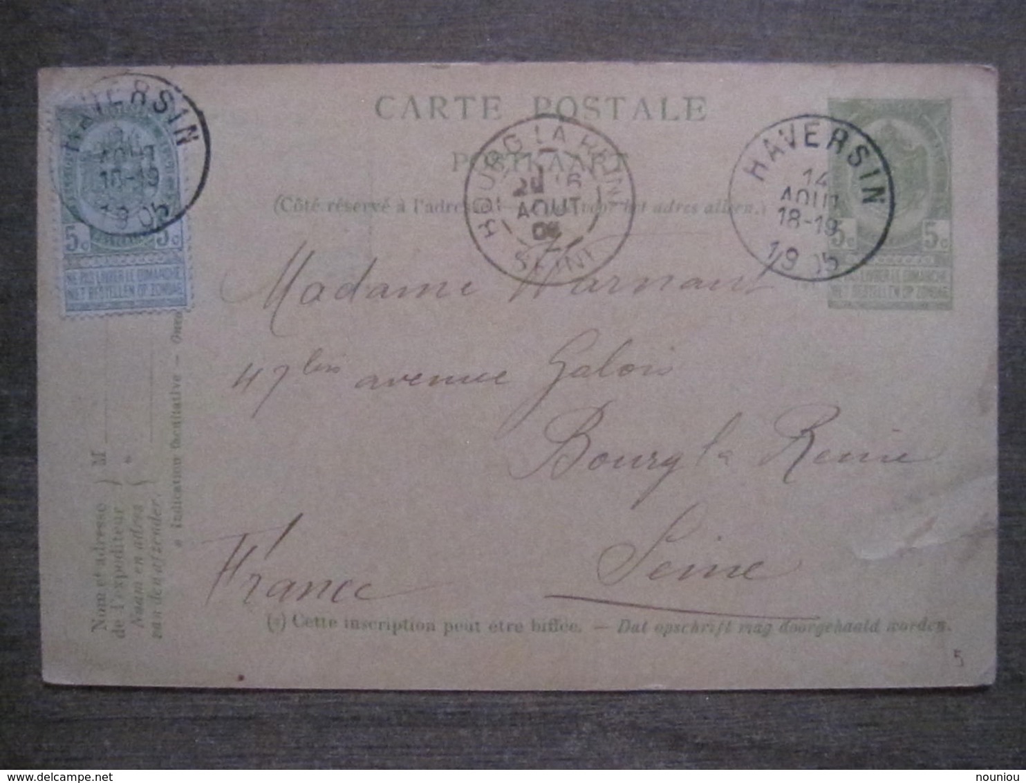 Entier Postal 1830 1905 - Haversin - Roi Léopold - Cartes Postales 1871-1909