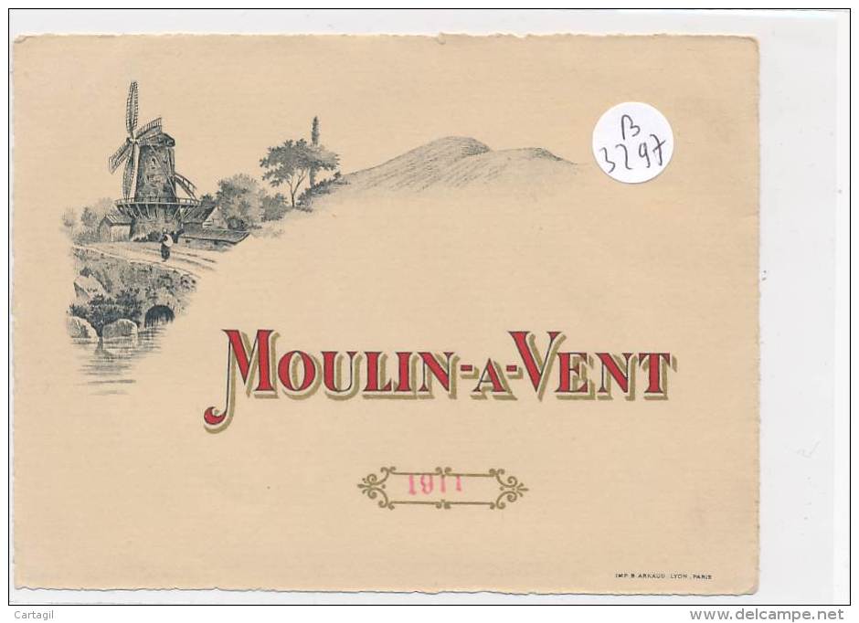 AC ( Etiquette De Vin )  - B3297 - Beaujolais - Moulin à Vent 1911 - Beaujolais