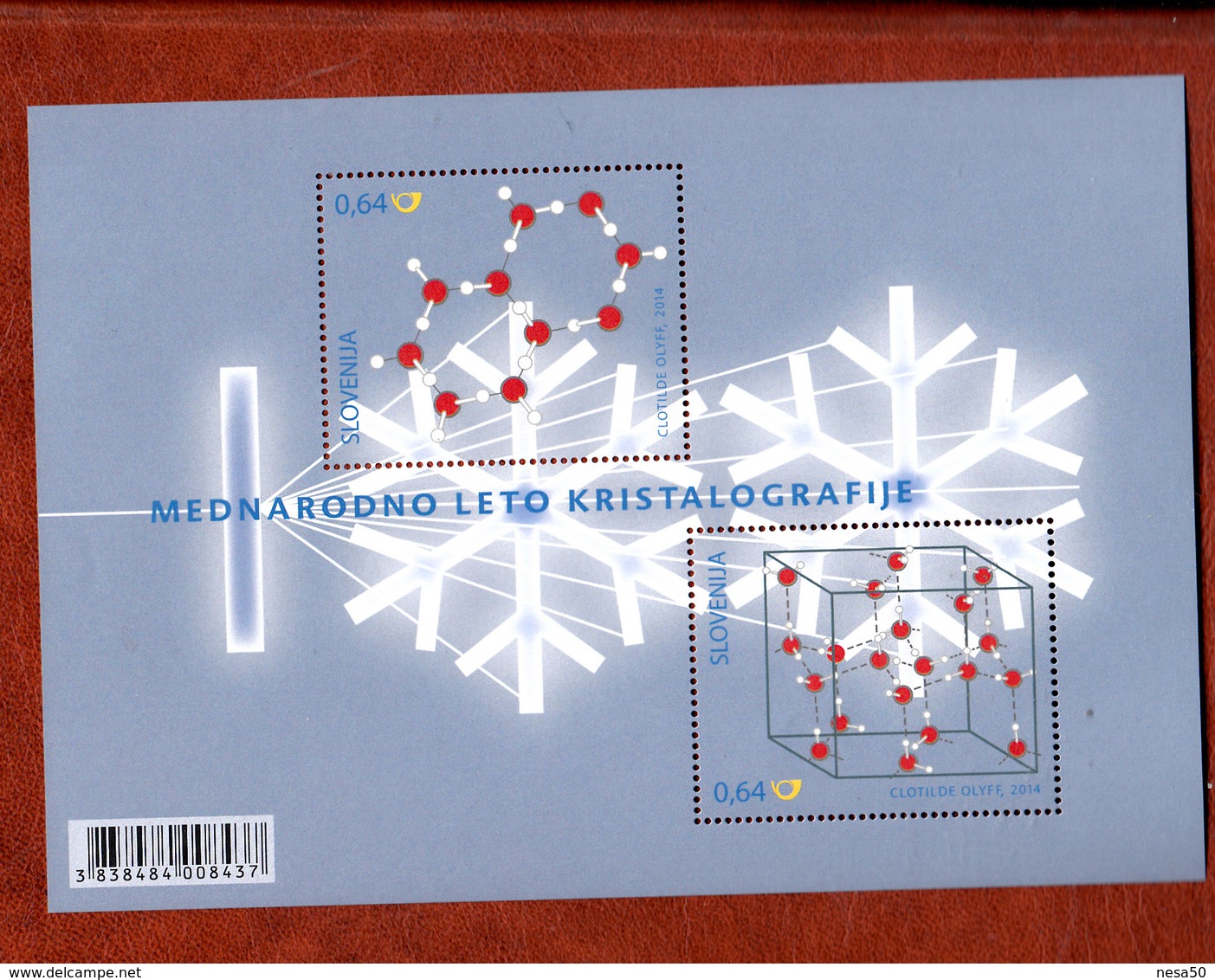 Slovenie 2014 Mi Nr Blok 76, Kristal, Gecombineerde Uitgifte Met Belgie - Slovenia