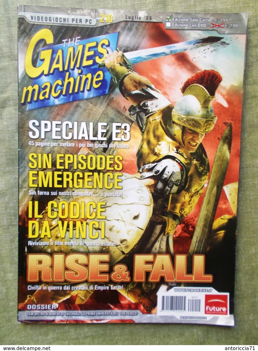 Rivista TGM The Games Machine Nr. 210 Luglio 2006 Videogiochi PC Rise & Fall - Computer Sciences