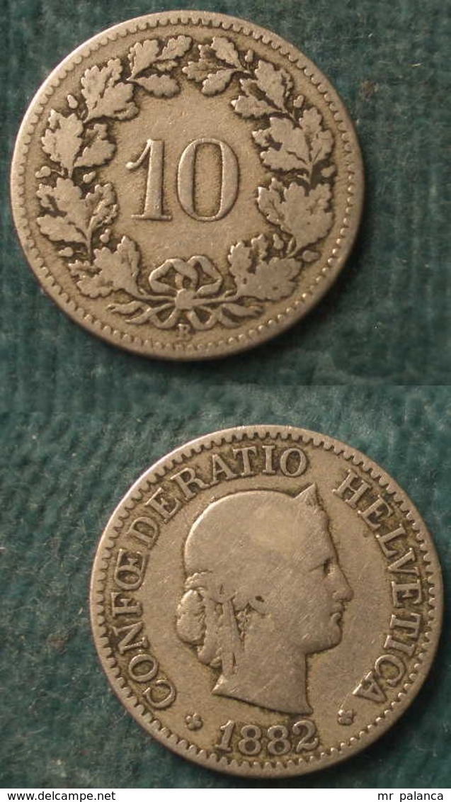 M_p> Svizzera 10 Rappen 1882 - Rame Nichel - 10 Rappen